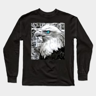 Eagle Black and White Spray Paint Wall Long Sleeve T-Shirt